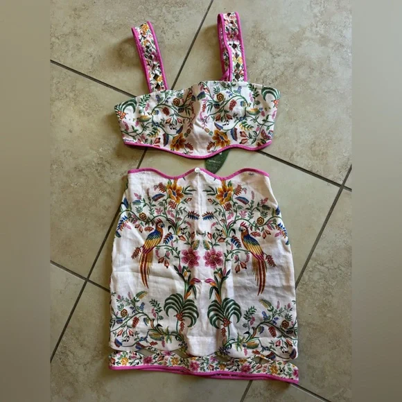 Farm Rio Delicate Forest Pink Mini Dress NWT - Picture 4 of 14